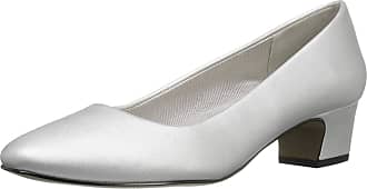 Easy Street womens Prim Dress Pump, Silver Satin, 8.5 Wide US