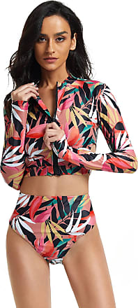 FEOYA Women's 2 Pieces Tankini Shirt Boyshorts Swimsuit Set Racerback Tankini Rashguard Moderate Bathing Suit 