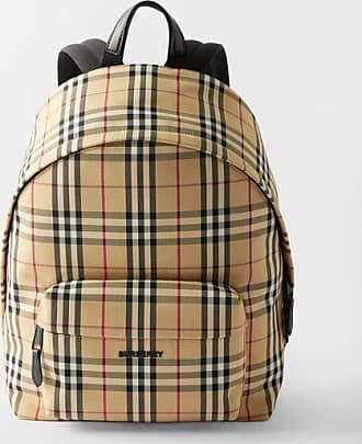 BURBERRY: London bag in canvas with check pattern - Olive