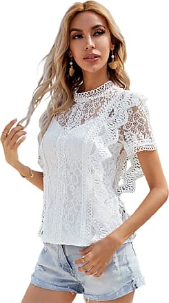 INC NEW Women's White Short Sleeve Lace Illusion Blouse Shirt Top XS TEDO 