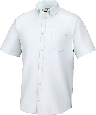 NEW Small HUK Men's Teaser Short Sleeve Fishing Button Down Shirt +UPF w  Pocket