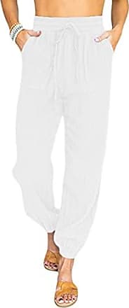 Mode Pantalons Pantalons en lin Elemente Clemente Pantalon en lin blanc style d\u00e9contract\u00e9 