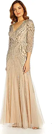 Adrianna Papell Womens Beaded Long Dress : : Clothing, Shoes &  Accessories
