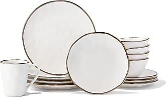 American Atelier Sentiment Plates Set of 4 White/Gold 
