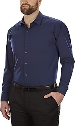 Kenneth Cole Kenneth Cole Unlisted Mens Dress Shirt Big and Tall Solid, Medium Blue, 18.5 Neck 37-38 Sleeve