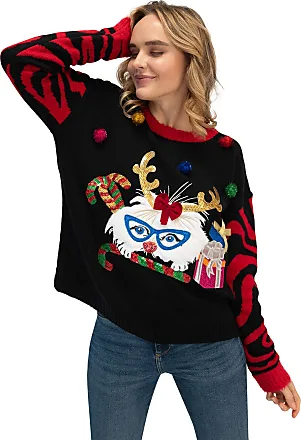 Ugly Christmas Shirts for Women Women's Sweaters Sweater Tops Women Ladies  Shirts Women's Fashion Crewneck Long Sleeve Pullover Top Plus Size Shirts 3X  Shirt Womens Fall Fashion 2022 