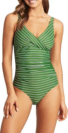 Green Crystal-embellished strapless swimsuit, Norma Kamali