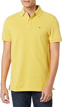 New Tommy Hilfiger Men's XL Yellow Iris Custom Fit S/S Ivy Polo Shirt