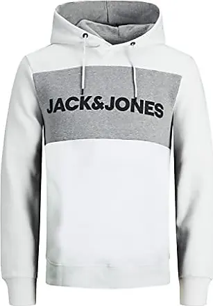 Jack & Jones JJELOGO BLOCKING HOOD - Sweat à capuche - white/blanc