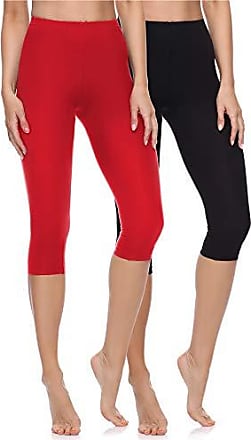 BeComfy Leggings 3/4 Capri en Coton pour Femmes Plusieurs Tailles Couleurs Leggings Opaques Rouge Noir Graphite Gris Blanc Bleu Rose Beige 