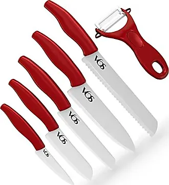 Farberware Professional 5-Inch Ceramic Kitchen Santoku Knife in Red