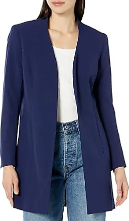 KASPER Womens Navy Embellished Suit Jacket Size: 14 