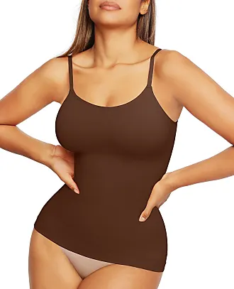  Shaperwear For Women Tummy Control Panty Waist Girdles Corset  Body Shaper Sexy Deep V-Neck Bodysuits Tops Brown XXL