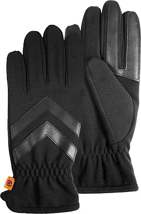 Gants Isotoner, gants tactiles femme en polaire recyclée noir