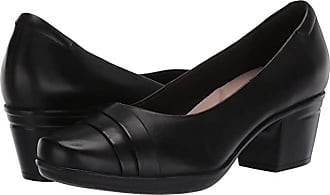 clarks black leather shoes womens