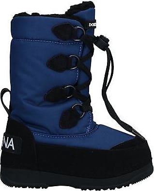 Mujer Zapatos de Botas de Botas de caña alta Black leather fur logo boots Dolce & Gabbana 