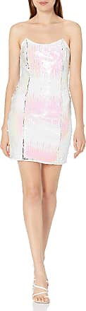 4SI3NNA Womens Alina Sweetheart Strapless Sequin Bodycon Mini Dress, White Multi, S