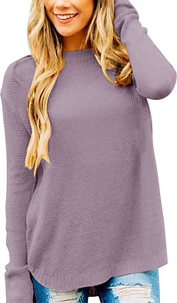 MEROKEETY Women's 2024 Fall Long Sleeve Oversized Crew Neck Solid Color Knit  Pullover Sweater Tops, Beige S at  Women's Clothing store