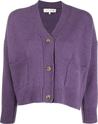 b+ab V-neck brushed-finish cardigan - Purple
