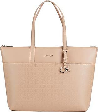 Calvin Klein Hailey Signature Top Zip Chain Tote, Brown/Khaki/Caramel  Linear : Clothing, Shoes & Jewelry 