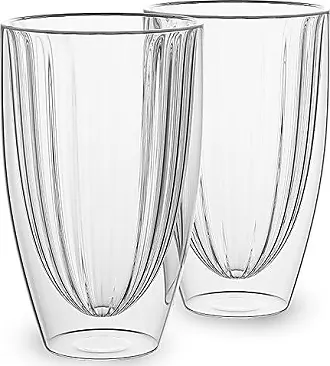 Elle Decor Bedside Water Carafe with Cup Set, Smooth Glass Pitcher and  Ribbed Drinking Glass Doubles as Lid 27-Ounce, Clear