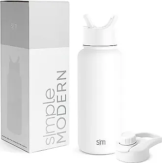 Simple Modern Summit 32oz Water Bottle with Straw Lid - 1 Liter Vacuum Insulated Stainless Steel, Carrara Marble