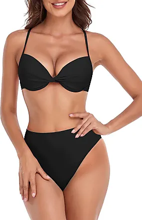 RELLECIGA Women's Black Push Up Bikini Top Twist Front Underwire Bathing  Suit Size Small : : Clothing, Shoes & Accessories