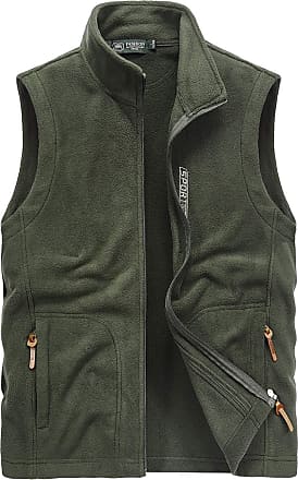 WIEAYUMEI Mens Gilet Fleece Button Pockets Body Warmers Puffer Vest Zip Jackets Lightweight Hiking Coats Outwear 