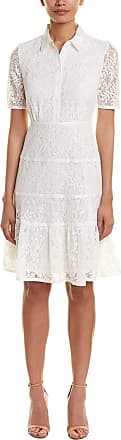 Nanette Lepore Womens S/S Shirtdress W/Grossgrain T, Marshmallow, 10