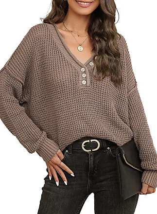 Plus Size Women Thick Sweater Letter V Neck Oversized Sweaters