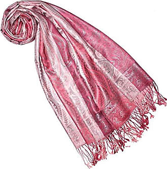 LORENZO CANA Pashmina pour la femme écharpe de 100% soie avec les mesures de 35 x 160 cm fait à la main souple élégant en bordeaux rouge bois de rose