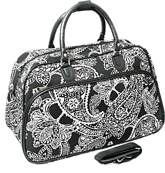 World Traveler 21-Inch Carry-On Shoulder Tote Duffel Bag, Black White Paisley, One Size