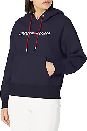 Tommy Hilfiger Womens Knit Panel French Terry Sweatshirt Blue