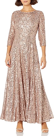 Tahari by ASL Womens Petite Fit & Flare Gown, Bronze Sequin, 16W