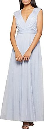 Bcbgmaxazria Womens Metallic Double V Evening Dress Blue 10