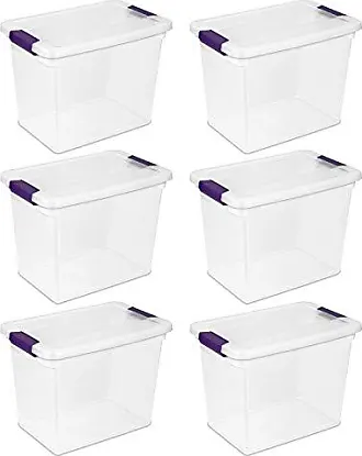 6 Packs Small Plastic Container Box, Latching Storage Bins with Handle