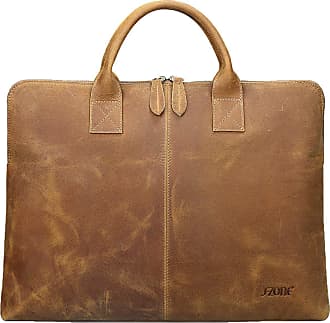 S-ZONE Women Leather Briefcase 15.6 Inch Laptop Slim Shoulder Bag Work Tote 2.0 Version 