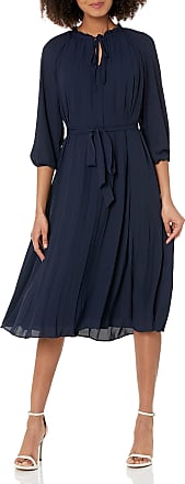 Nanette Lepore Womens Pleated Dress with Tie String, Nanette Navy, 12