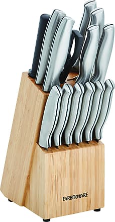 Farberware Triple Riveted Acacia Knife Block Set 15-piece in Blush