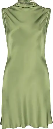 LAPOINTE feather-trim halterneck satin gown - Green