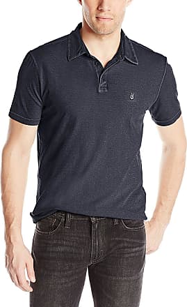 John Varvatos Star USA Men's Short Sleeve Polo Shirt Garment Washed Gunmetal 