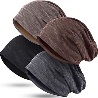 Syhood 4 Pieces Men Skull Caps Soft Cotton Beanie Hats Stretchy Helmet  Liner Multifunctional Headwear for Men Women