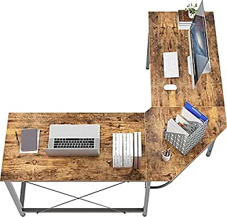 SOGES 55 inches Folding Table Computer Table Workstation No Install Needed,  Rustic Brown 