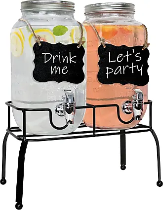 DOUBLE 1 GALLON HAMMERED BEVERAGE DISPENSER ON STAND