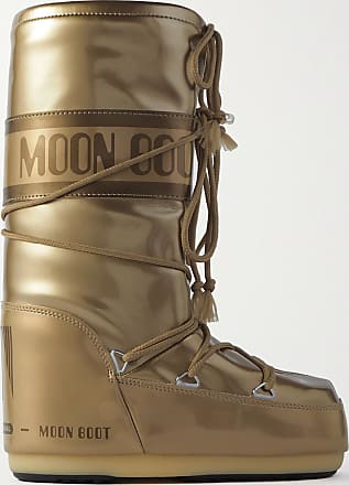 Damen Schuhe Stiefel Flache Stiefel Moon Boot Schneestiefel Aus Vinyl In Metallic-optik 
