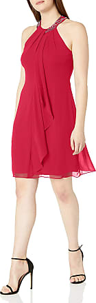 S.L. Fashions Womens Petite Jewel Halter Sheath Dress (Petite and Regular) Dress, Apple red, 14P