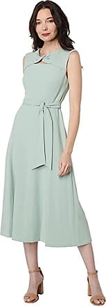 Calvin Klein Long Scuba Crepe Dress with Waist Tie