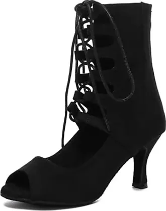 Chaussures de Danse for Femmes légères Mode Chaussures de Danse en Salle à  Lacets Chaussures de Danse Latine Formation Performance Chaussures de Danse  Chaussures de Danse en Salle (Color : Black-A, 