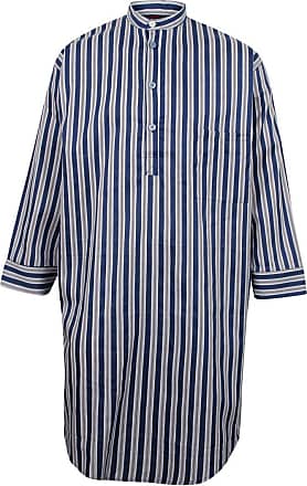 Hajo Mens Nightshirt Sleepshirt Long Sleeve V-Neck Premium Cotton Modal 