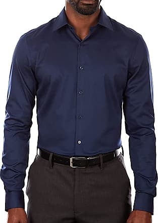 Van Heusen mens Slim Fit Flex Collar Stretch Solid Dress Shirt, Night Blue, 18.5 Neck 36 -37 Sleeve XX-Large US